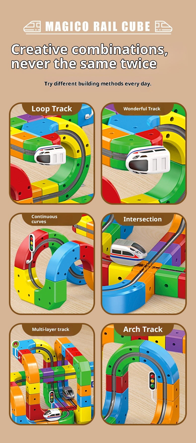 Magic Track Cube™ – 3D Electric Train Building Set for Kids