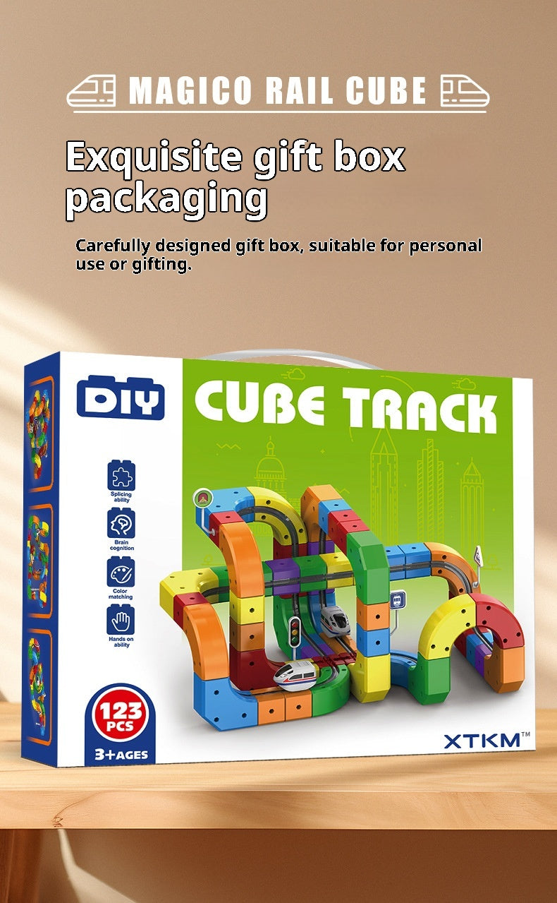 Magic Track Cube™ – 3D Electric Train Building Set for Kids