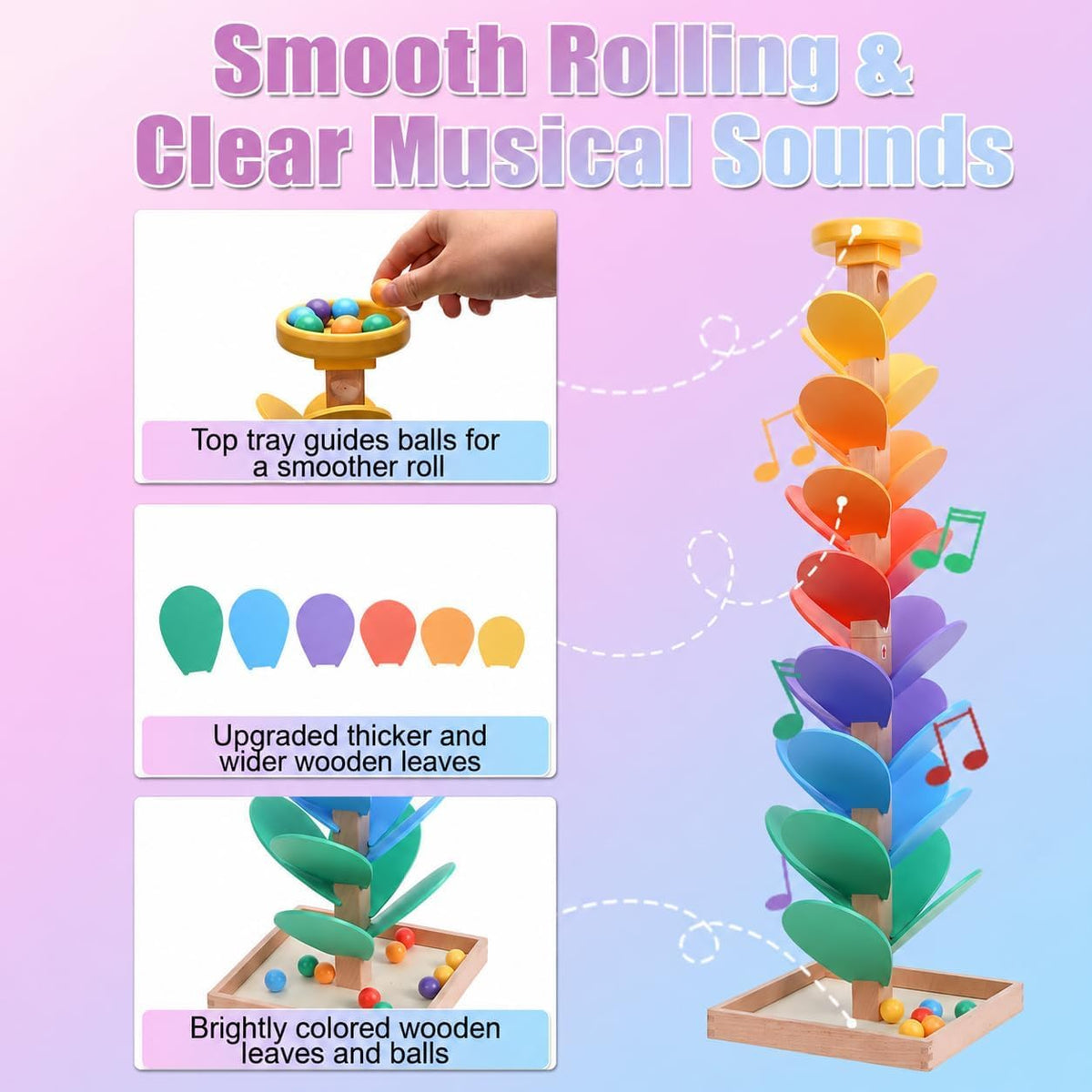 Wooden Rainbow Music Tree™– Screen-Free Musical Ball Run