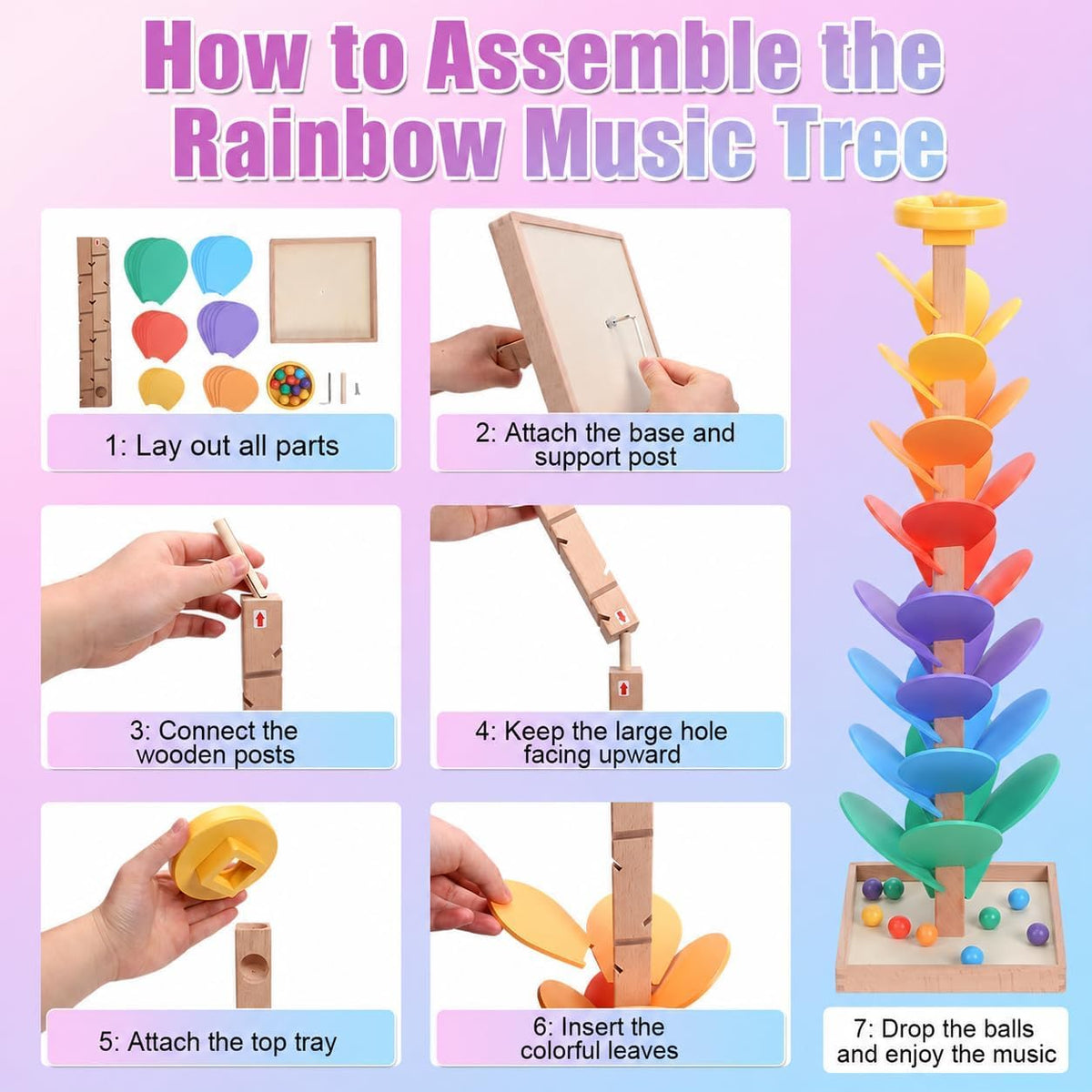 Wooden Rainbow Music Tree™– Screen-Free Musical Ball Run