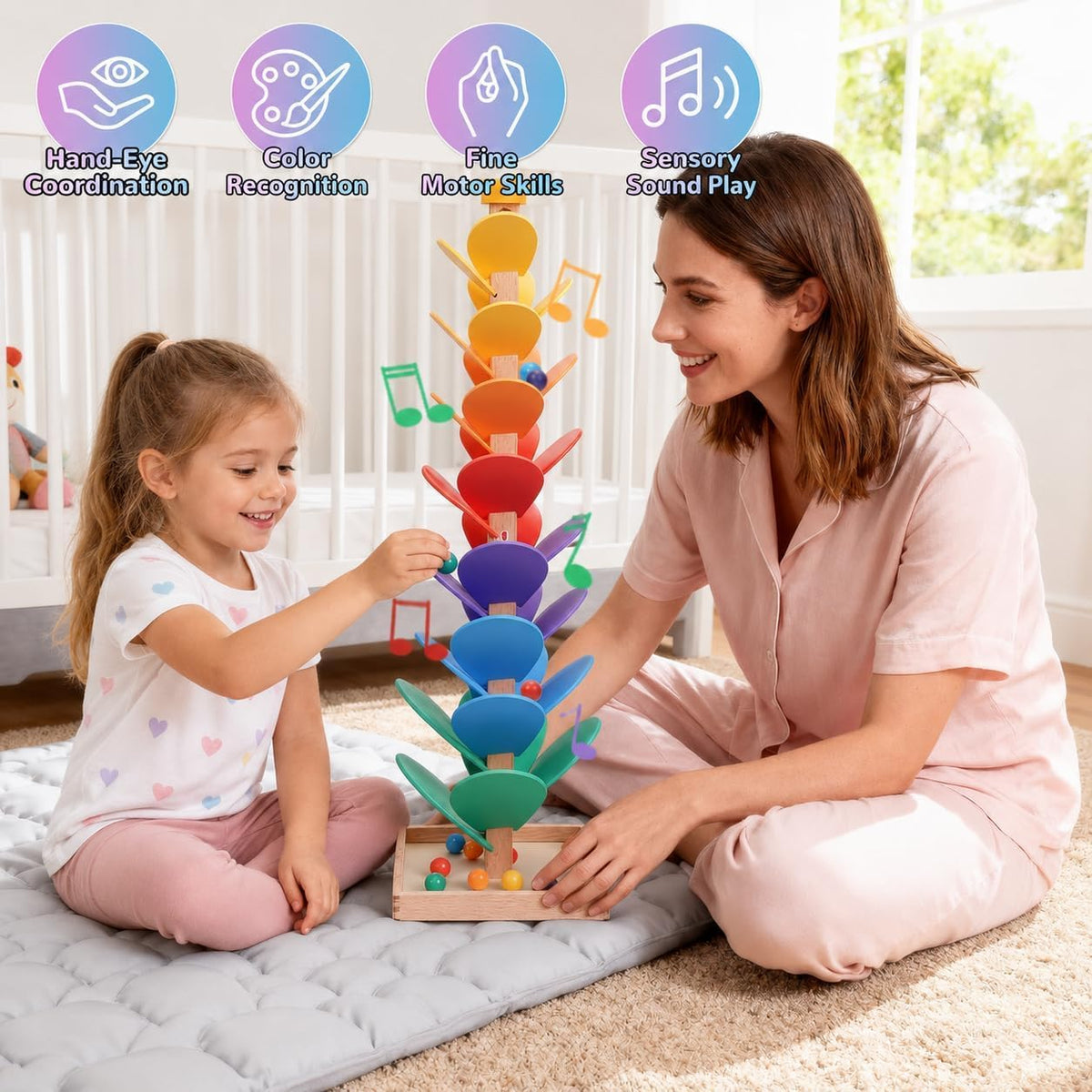 Wooden Rainbow Music Tree™– Screen-Free Musical Ball Run