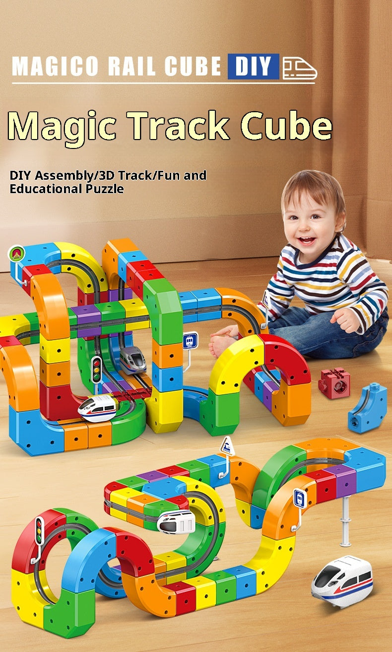 Magic Track Cube™ – 3D Electric Train Building Set for Kids