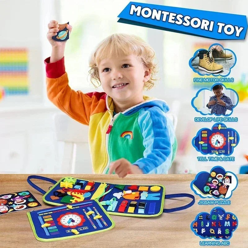 Montessori-Inspired Busy Book Learn, Explore & Grow Through Play