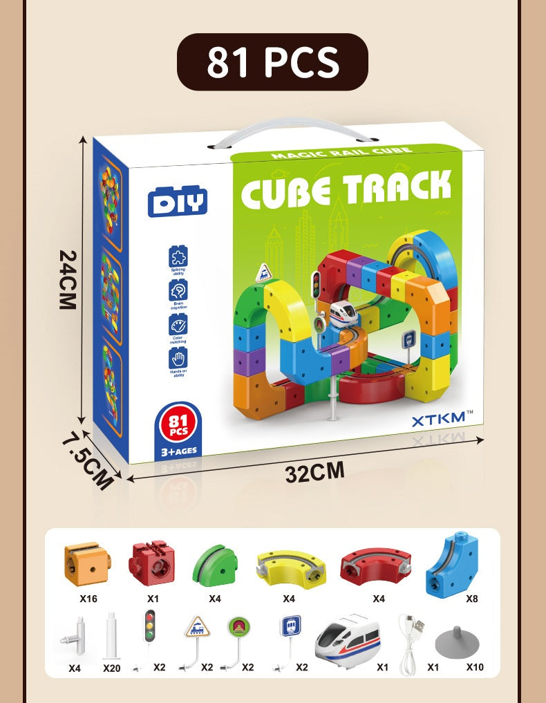 Magic Track Cube™ – 3D Electric Train Building Set for Kids
